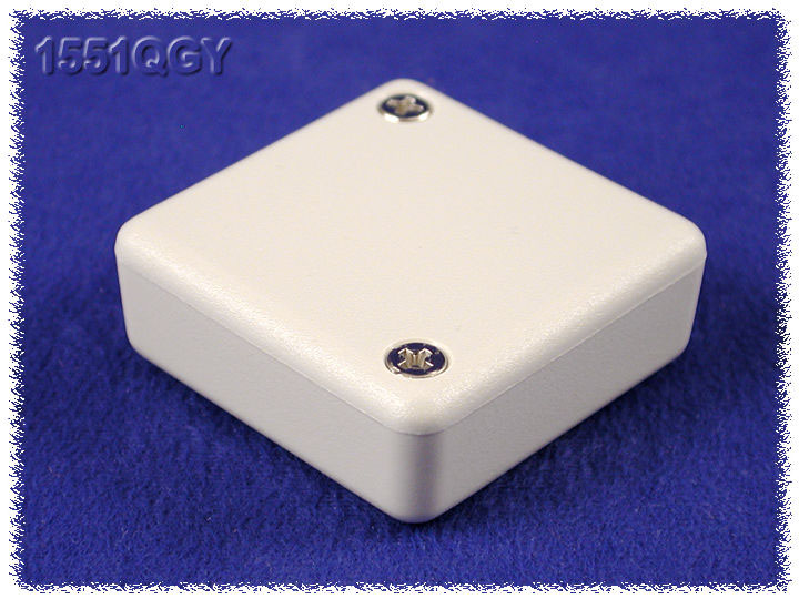 Hammond 1551 Series Grey ABS Enclosure, IP54, Flanged, Grey Lid, 40 x 40 x 15mm