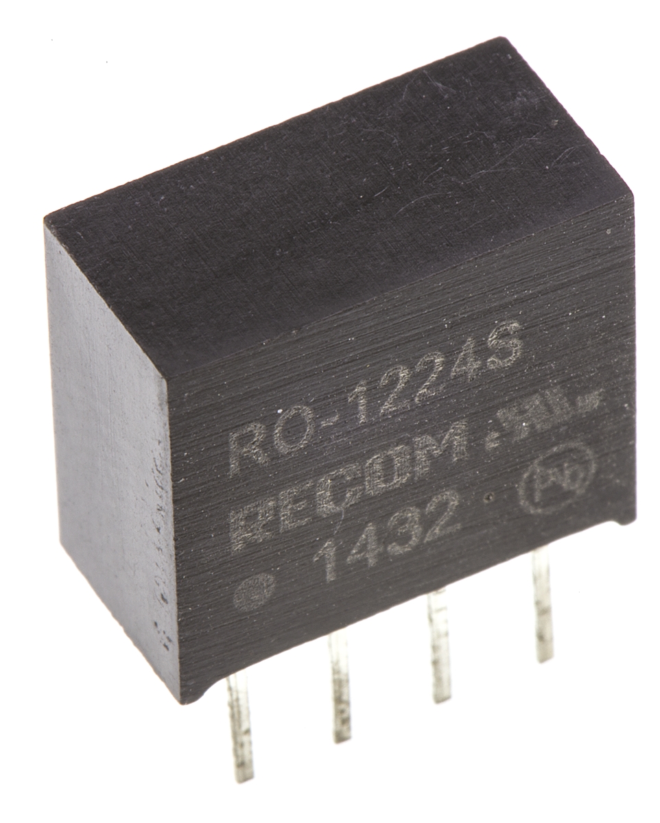 Recom RO DC-DC Converter, 24V dc/ 42mA Output, 10.8 → 13.2 V dc Input, 1W, Through Hole, +85°C Max Temp -40°C