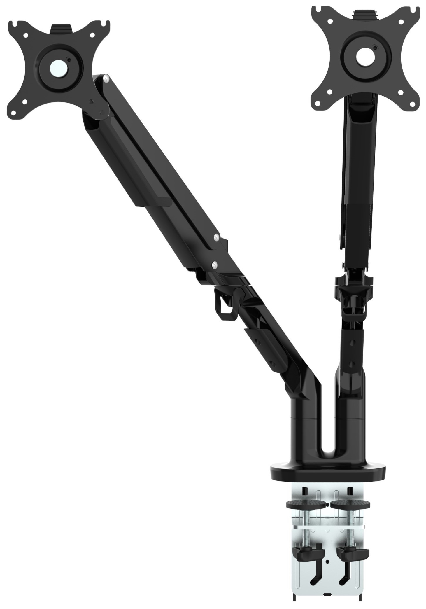 RS PRO Desk & Grommet Clamp Mounting Monitor Arm for 2 x Screen, 32in Screen Size