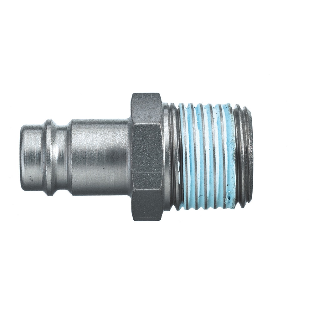Legris Nickel Plated Steel Male Pneumatic Quick Connect Coupling, BSPT 1/2 in Male Male Thread