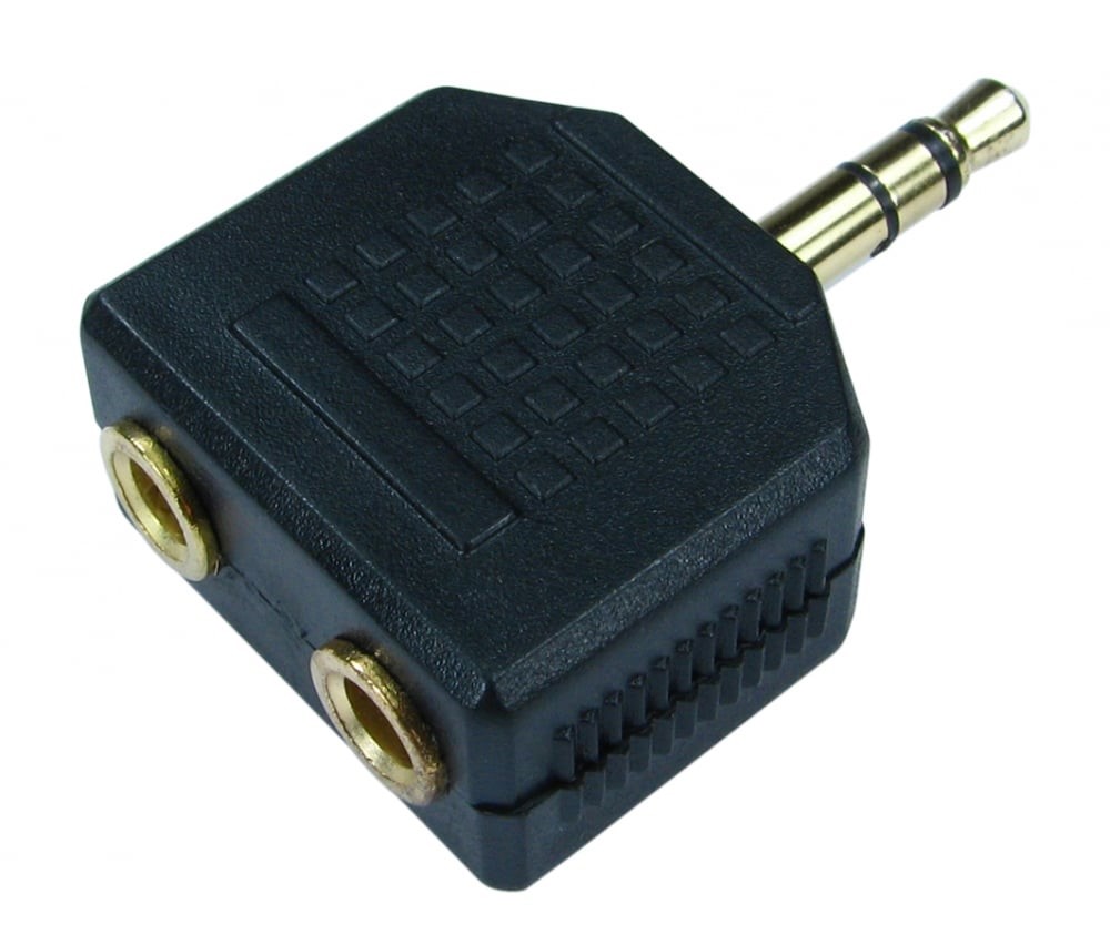 RS PRO A/V Connector Adapter, Male 3.5 mm Stereo to Female 2 x 3.5 mm Female Stereo