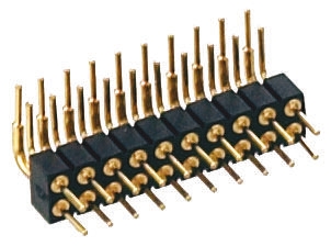 Preci-Dip 832 Series Right Angle Through Hole Pin Header, 4 Contact(s), 2 mm Pitch, 2 Row, Unshrouded