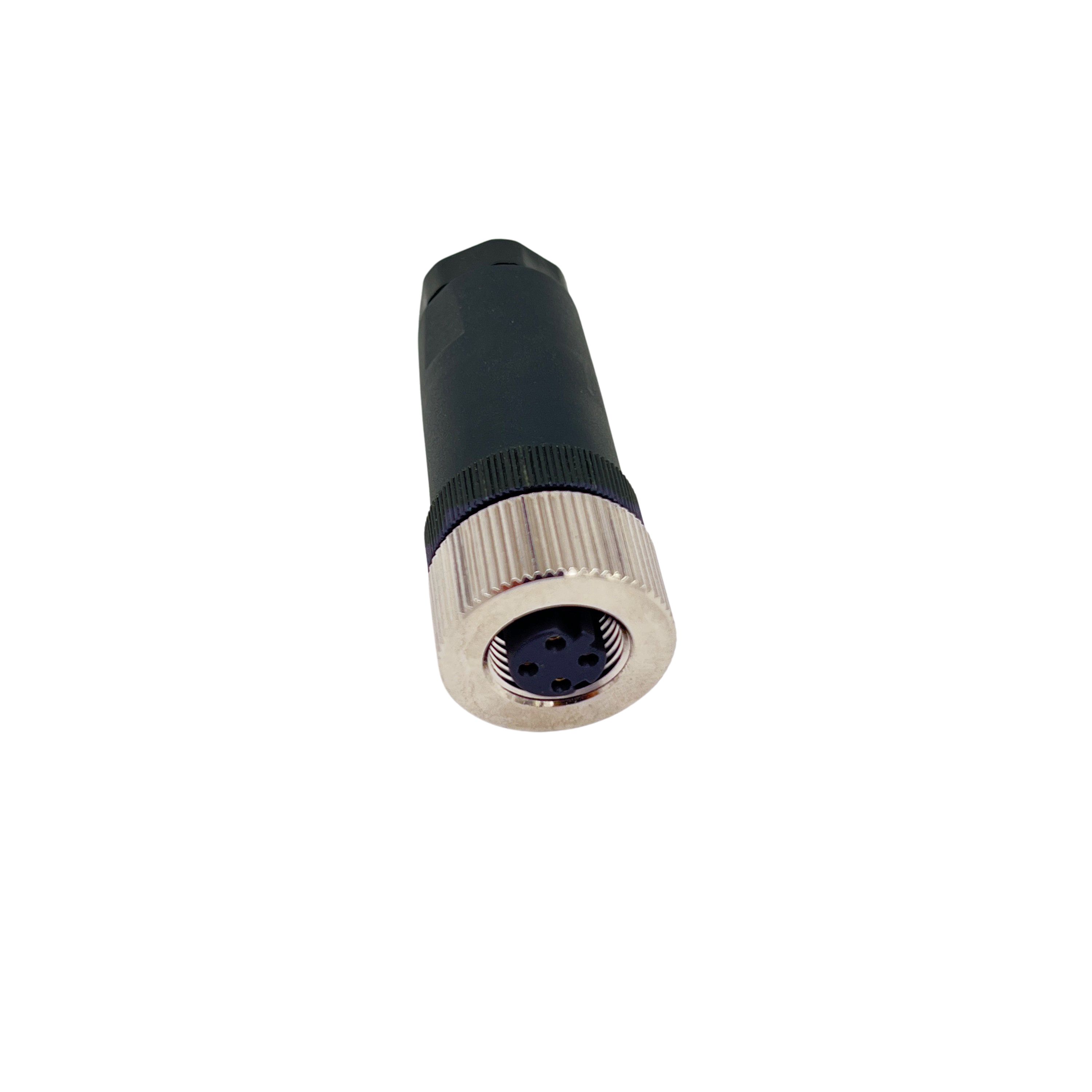 Norcomp Circular Connector, 4 Contacts, Free Hanging, M12 Connector, Plug, Socket, Female, IP66, M12 Series