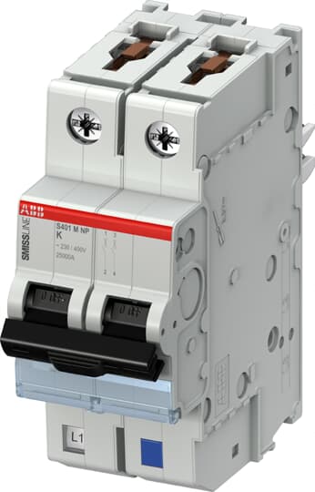 ABB SMISSLINE TP MCB, 2P, 2A Curve K, 240V AC