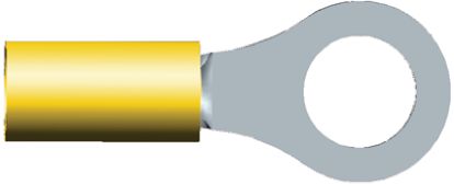 TE Connectivity, PLASTI-GRIP Insulated Ring Terminal, M10 (3/8) Stud Size, 2.6mm² to 6.6mm² Wire Size, Yellow