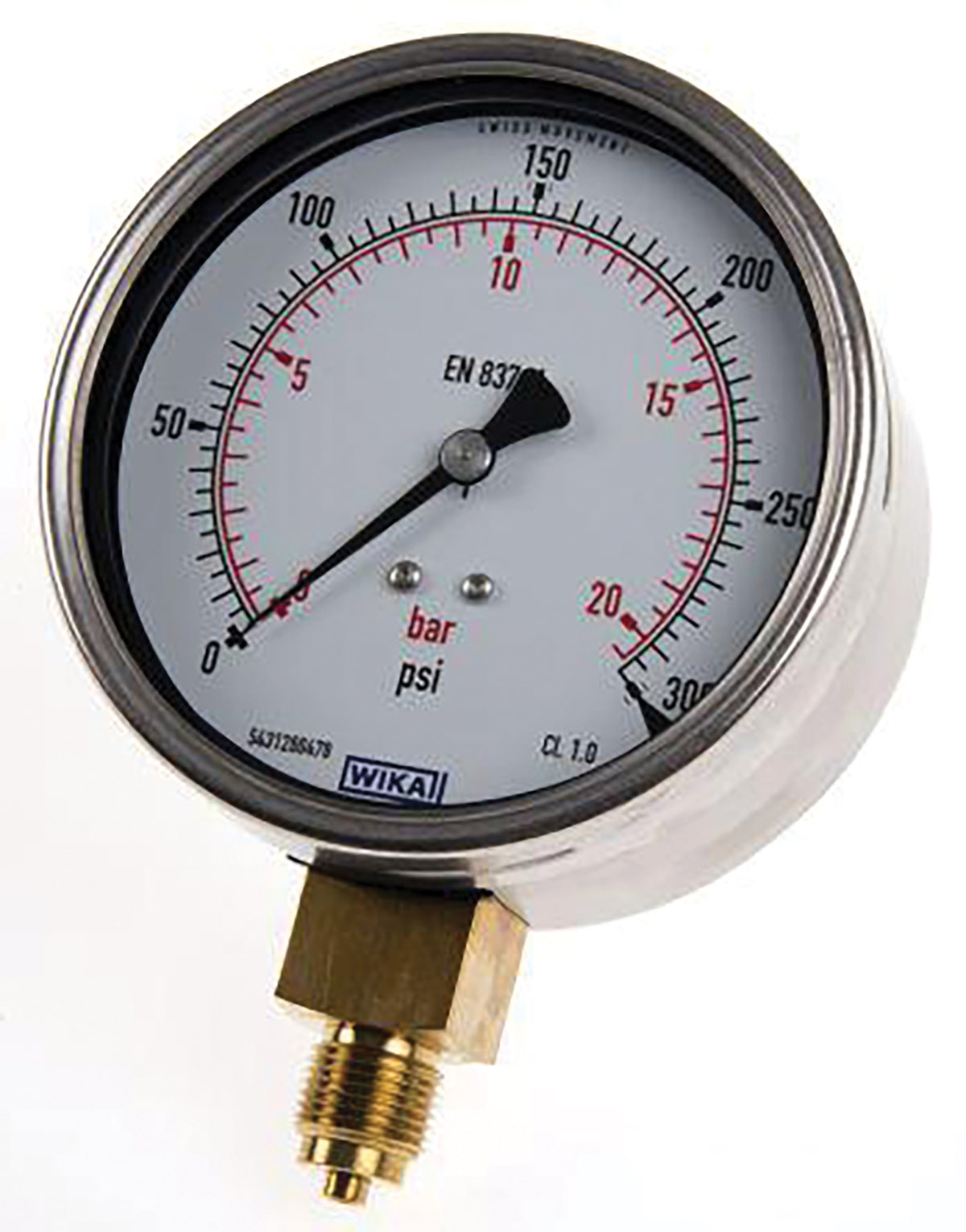 WIKA G 1/4 Analogue Pressure Gauge 6bar Bottom Entry 63mm Outside Diameter