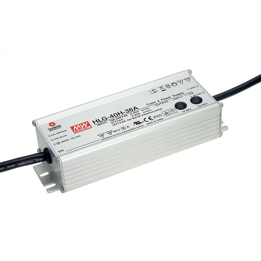 MEAN WELL LED Driver, 42V Output, 40W Output, 840mA Output, Constant Current / Constant Voltage