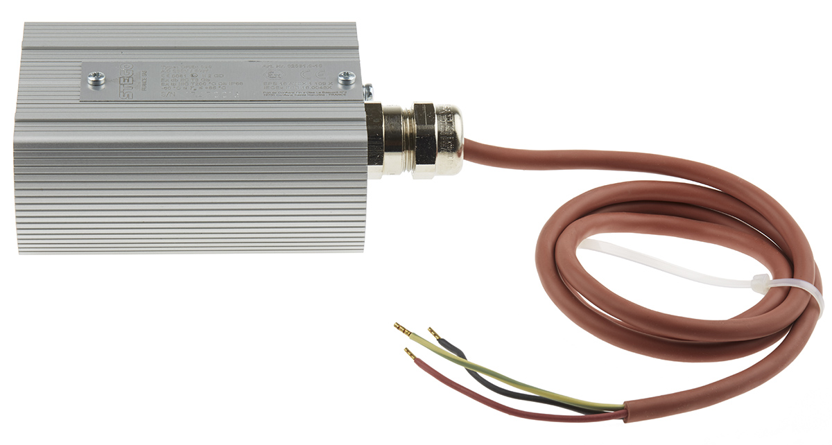 STEGO Enclosure Heater, 230V ac, 50W Output, 50W Input, +200°C, 110mm x 48mm x 80mm