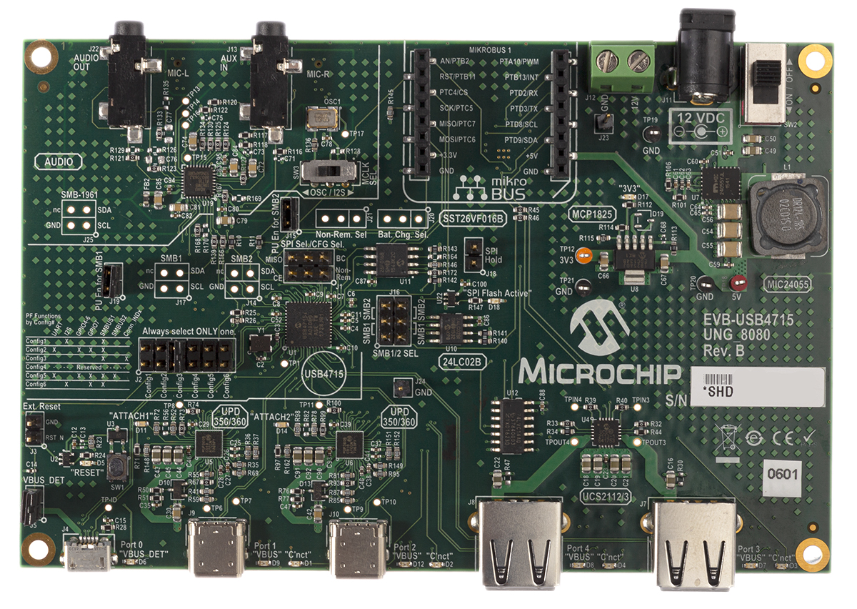 Microchip EVB-USB4715 Evaluation Kit USB4715 Evaluation Kit for EVB EVB-USB4715