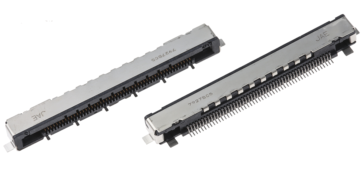 JAE, FI-R 0.5mm Pitch 51 Way 1 Row Right Angle Surface Mount LVDS Connector, Receptacle, Solder Termination
