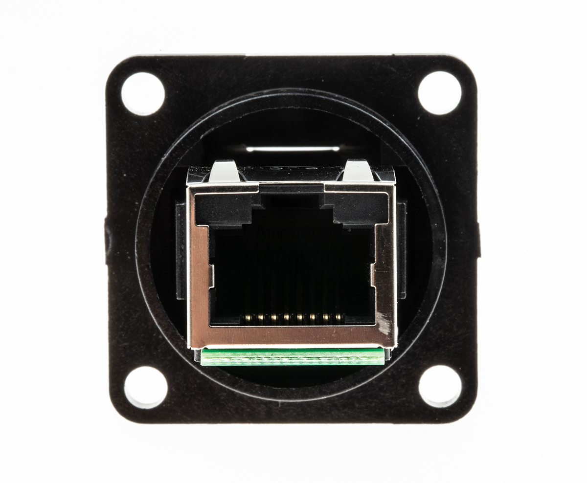 Amphenol Socapex RJF544 Series Female RJ45 Connector, Panel Mount, Cat5e Straight 1 Port 8 -Way