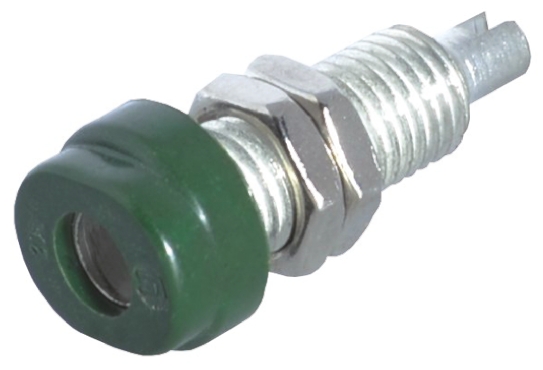 Hirschmann Test & Measurement Green Female Banana Socket, 4 mm Connector, Solder Termination, 16A, 30 V ac, 60V dc, Tin