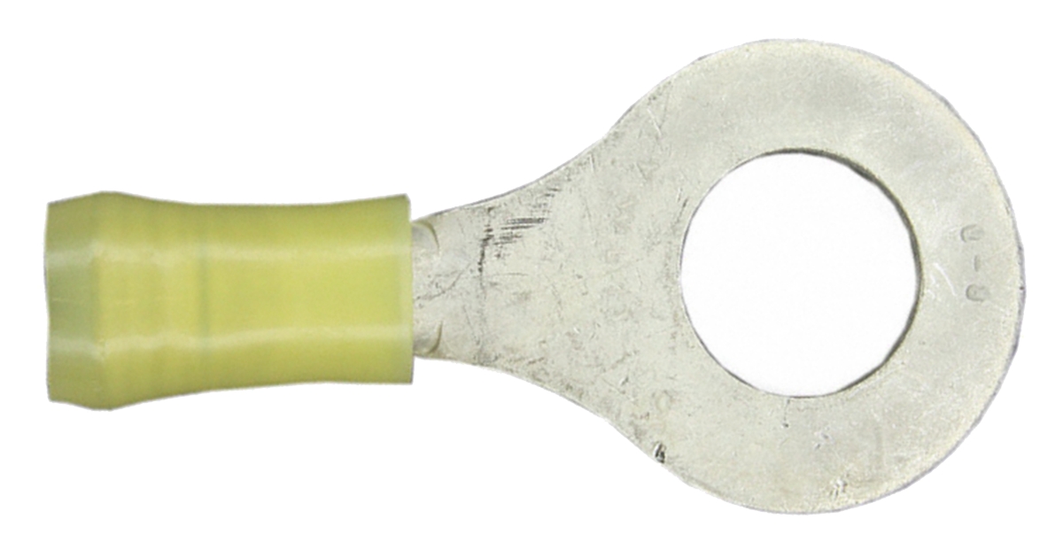 TE Connectivity, PIDG Insulated Ring Terminal, 9.53mm Stud Size, 2.6mm² to 6.6mm² Wire Size, Yellow
