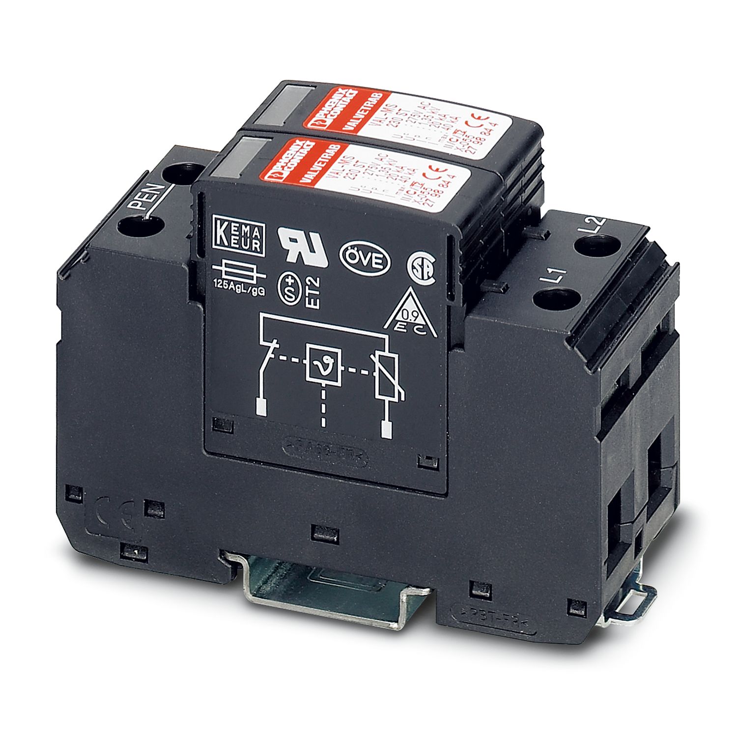 Phoenix Contact 1 Phase Surge Arrester, DIN Rail Mount