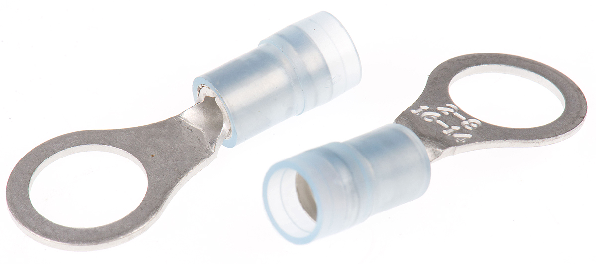RS PRO Insulated Ring Terminal, M8 Stud Size, 1.5mm² to 2.5mm² Wire Size, Blue