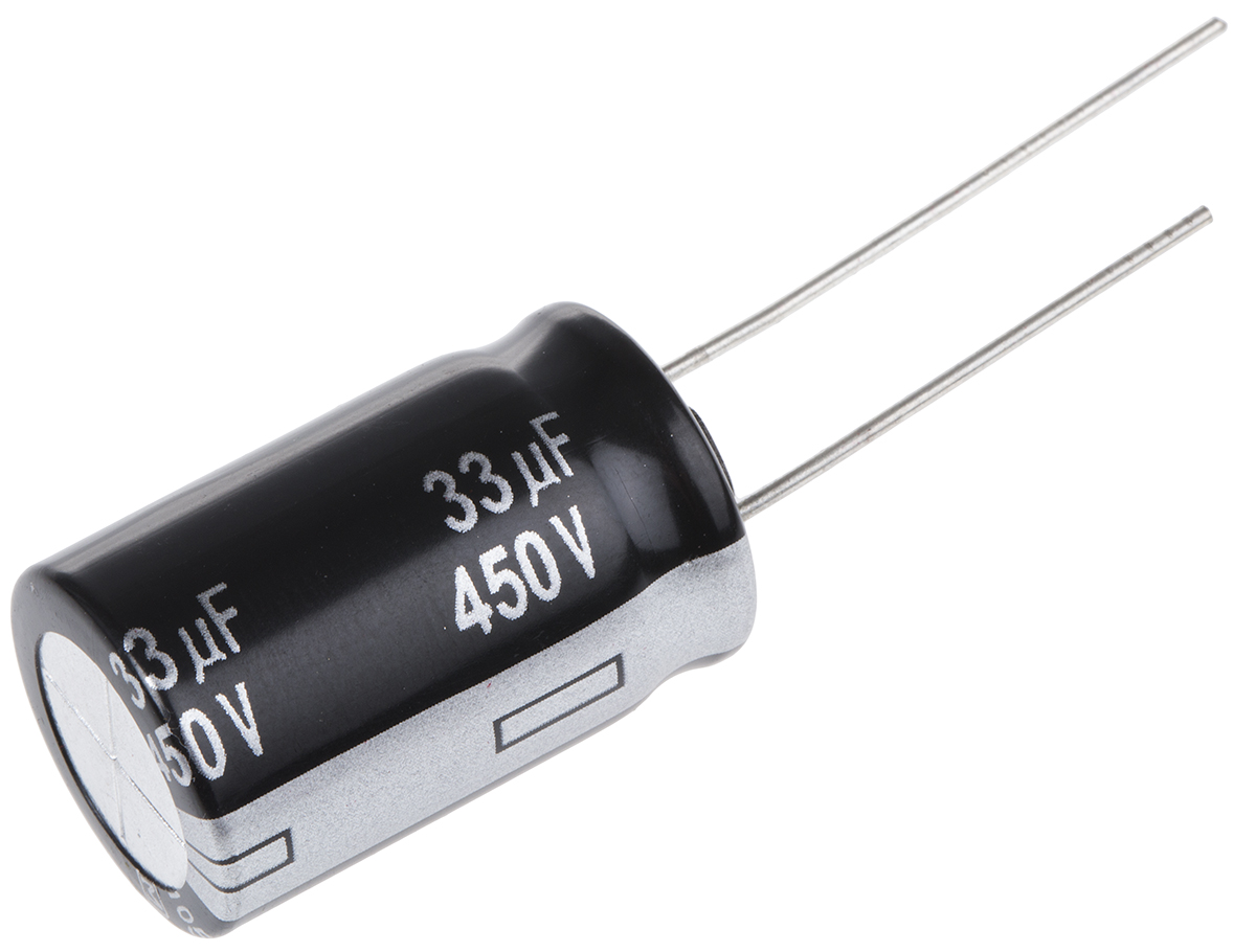Panasonic 33μF Aluminium Electrolytic Capacitor 450V dc, Radial, Through Hole - EEUEE2W330
