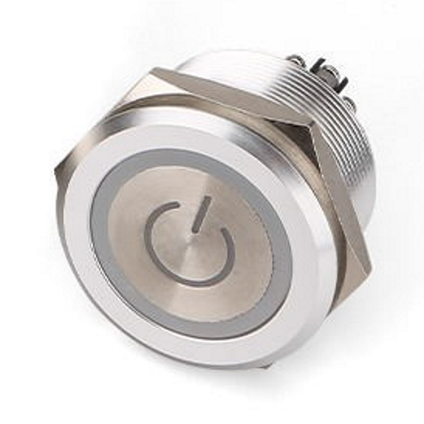 RS PRO Illuminated Push Button Switch, Latching, Panel Mount, 25.2mm Cutout, DPST, Red LED, 250V ac, IP65