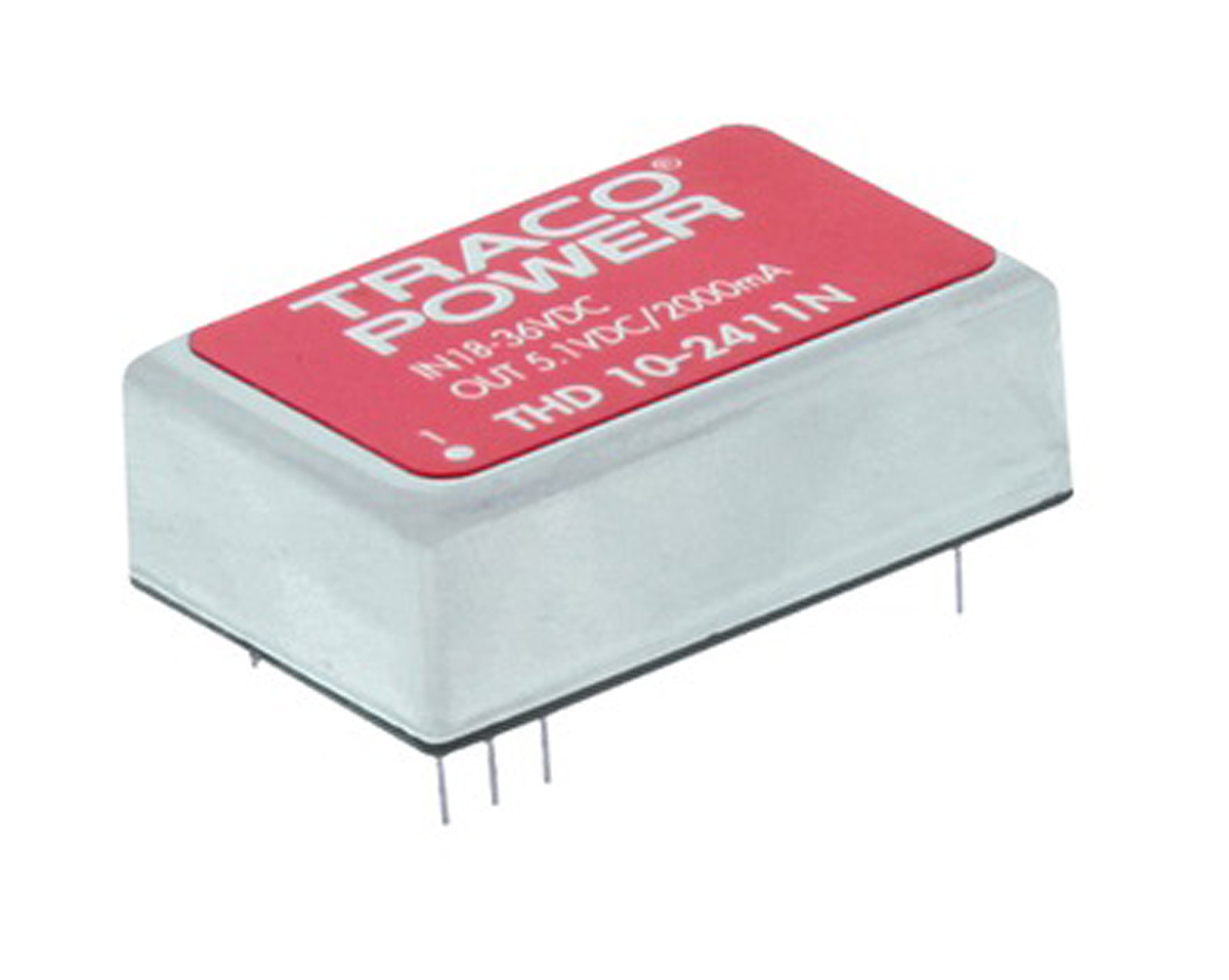 TRACOPOWER THD 10N DC-DC Converter, ±12V dc/ ±416mA Output, 18 → 36 V dc Input, 10W, PCB Mount, +85°C Max Temp