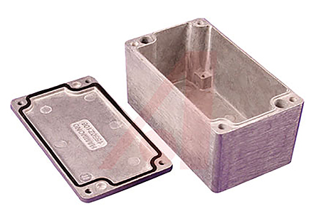 Hammond 1550 Series Natural Die Cast Aluminium Enclosure, IP66, IK08, Natural Lid, 115.4 x 65.4 x 55.4mm