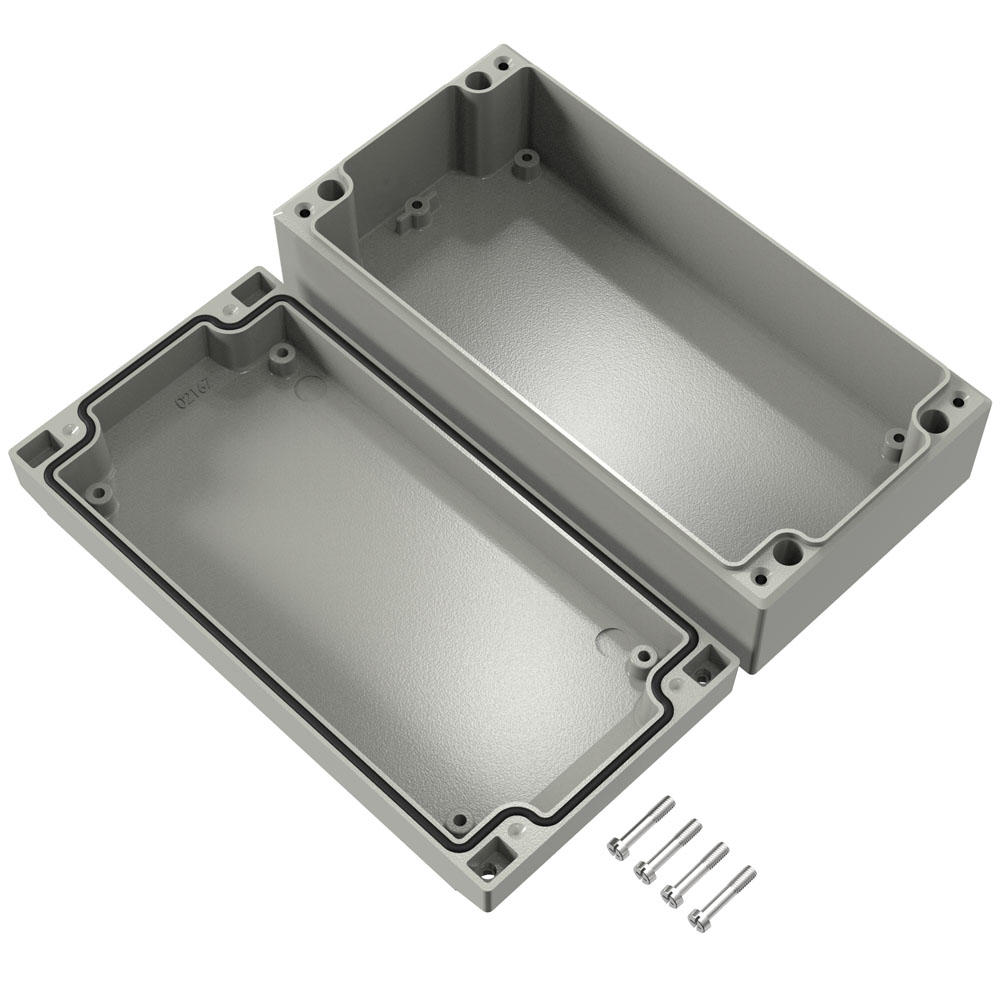 Rose Aluform Series Grey Die Cast Aluminium Enclosure, IP66, IK09, Grey Lid, 200 x 100 x 61mm