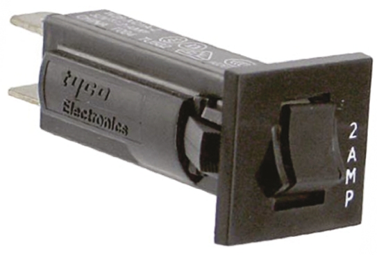 TE Connectivity Thermal Circuit Breaker - W28  Single Pole 32 V dc, 250V ac Voltage Rating, 2A Current Rating