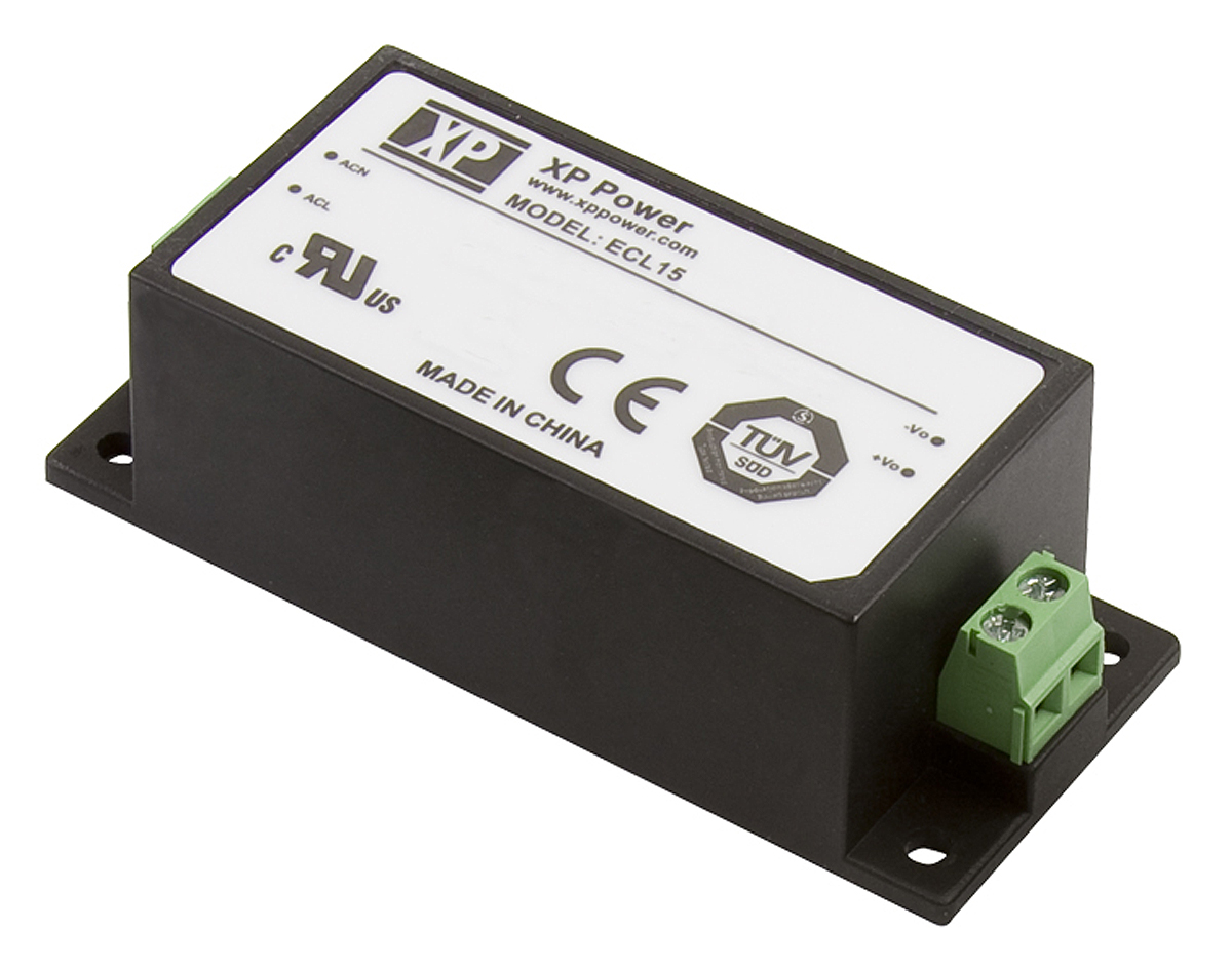 XP Power Switching Power Supply, ECL15UD01-S, ±12V dc, 650mA, 15W, Dual Output, 120 → 370 V dc, 85 → 264