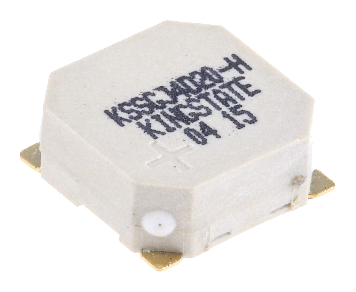 RS PRO 97dB SMD External Magnetic Buzzer Component, 8.5 x 8.5 x 3.2mm, 3V Min, 5V Max