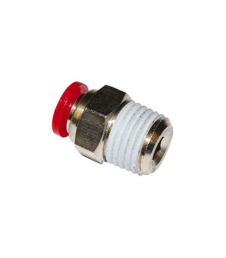 Norgren Pneufit C Series Straight Threaded Adaptor, R 1/8 Male to Push In 12 mm, Threaded-to-Tube Connection Style