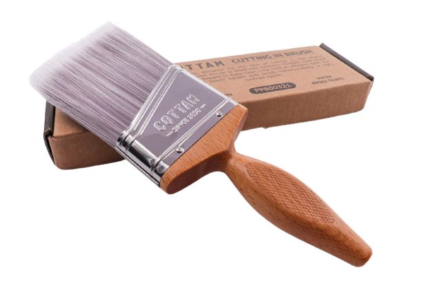 Cottam Thin 63.5mm Synthetic, Angled Paint Brush with Flat Bristles
