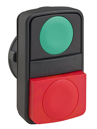 Schneider Electric Harmony XB5 Series Green, Red Spring Return Push Button Head, 22mm Cutout, IP67, IP69K