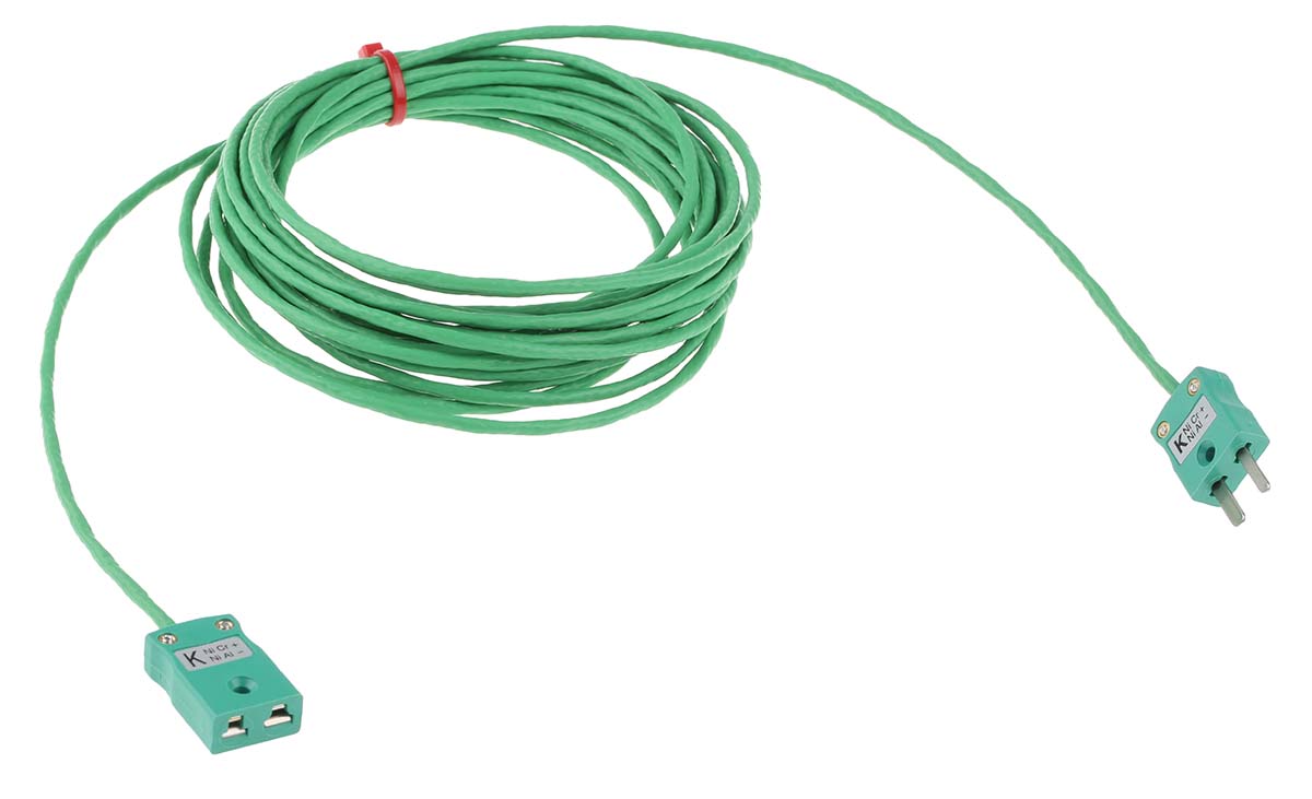 RS PRO Type K Thermocouple Cable/Wire Extension Lead, 5m, Screened, PFA Insulation, +260°C Max, 7/0.2mm