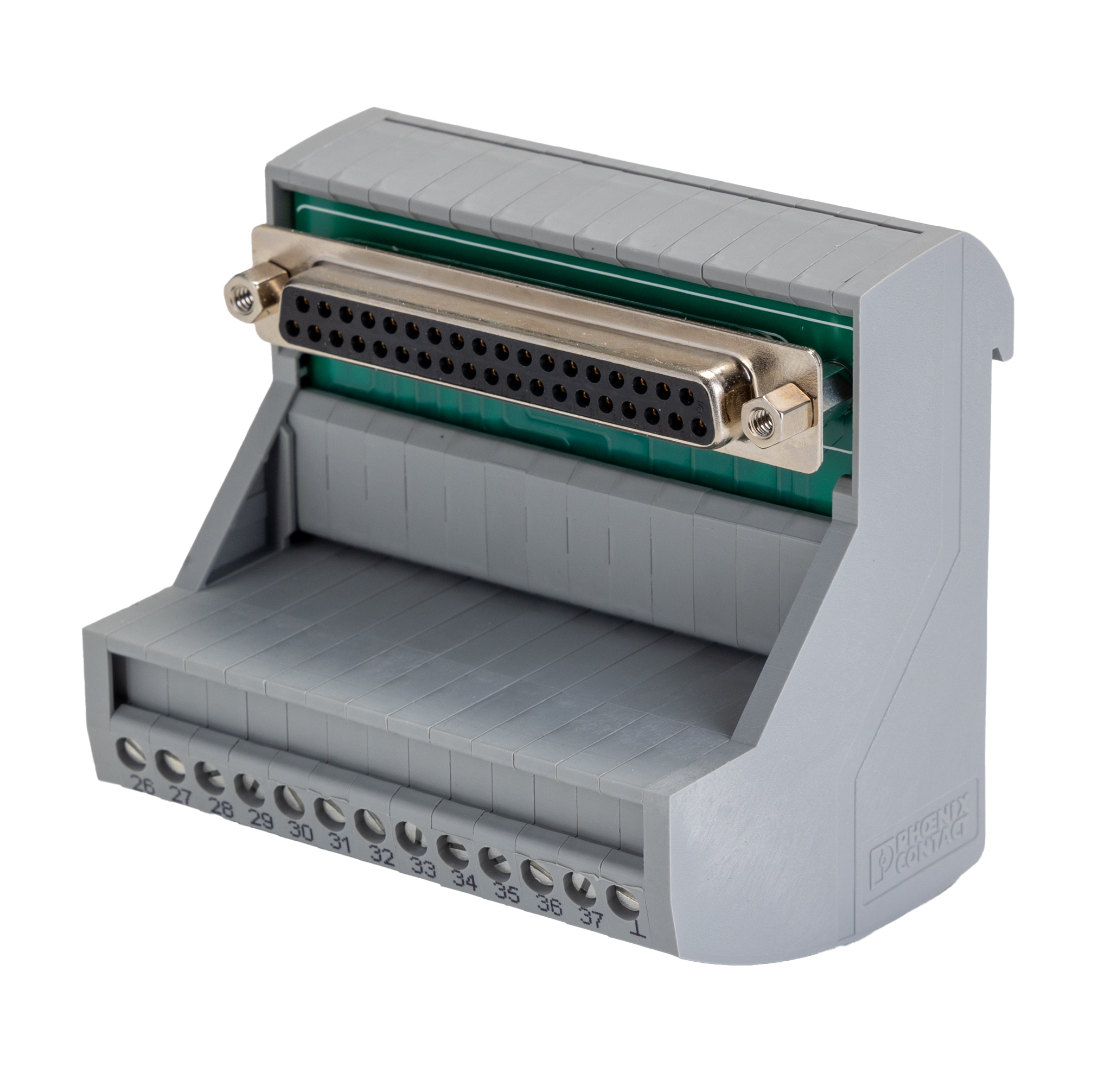 Phoenix Contact VIP-3/SC/D37SUB/F Series 37-Contact Female Interface Module, D-sub Connector, DIN Rail Mount, 2A