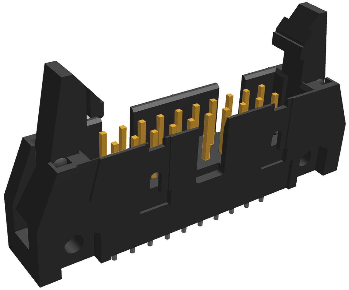 TE Connectivity AMP-LATCH Series Straight Through Hole PCB Header, 20 Contact(s), 2.54 mm Pitch, 2 Row, Shrouded