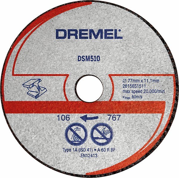 Dremel DSM510, 77mm x 5mm Thick, 3 in pack