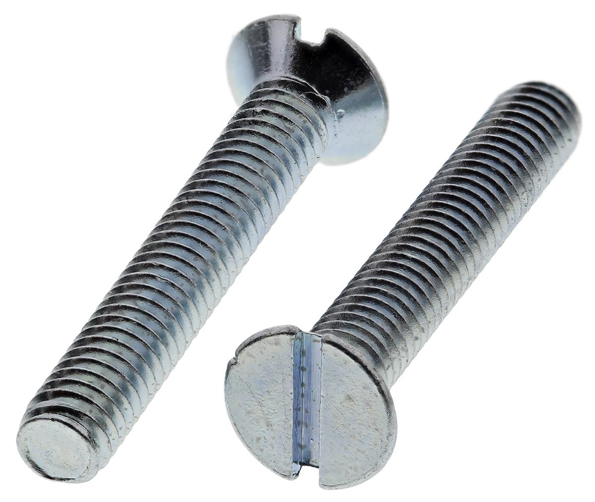 RS PRO Slot M4 Countersunk Steel Machine Screws DIN 963 x 25.0mm