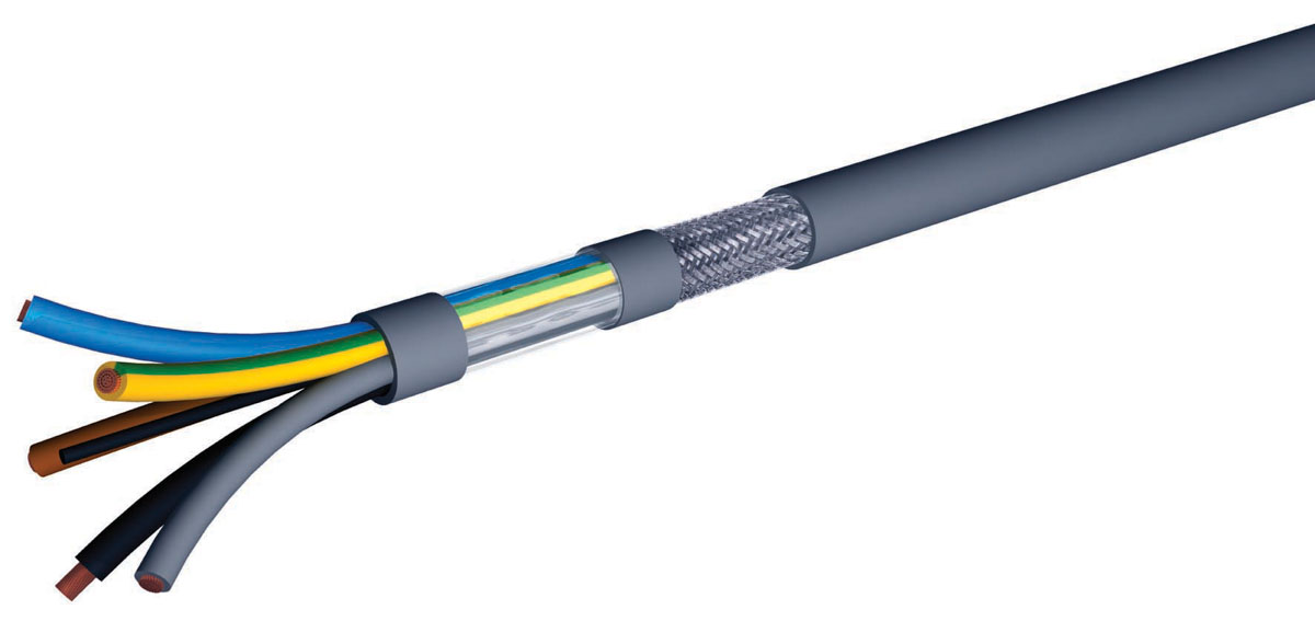 AXINDUS HIFLEX-CY1000 Control Cable, 3 Cores 2.5 mm² 13 AWG, 50 m, Screened, Grey Polyvinyl Chloride Sheath