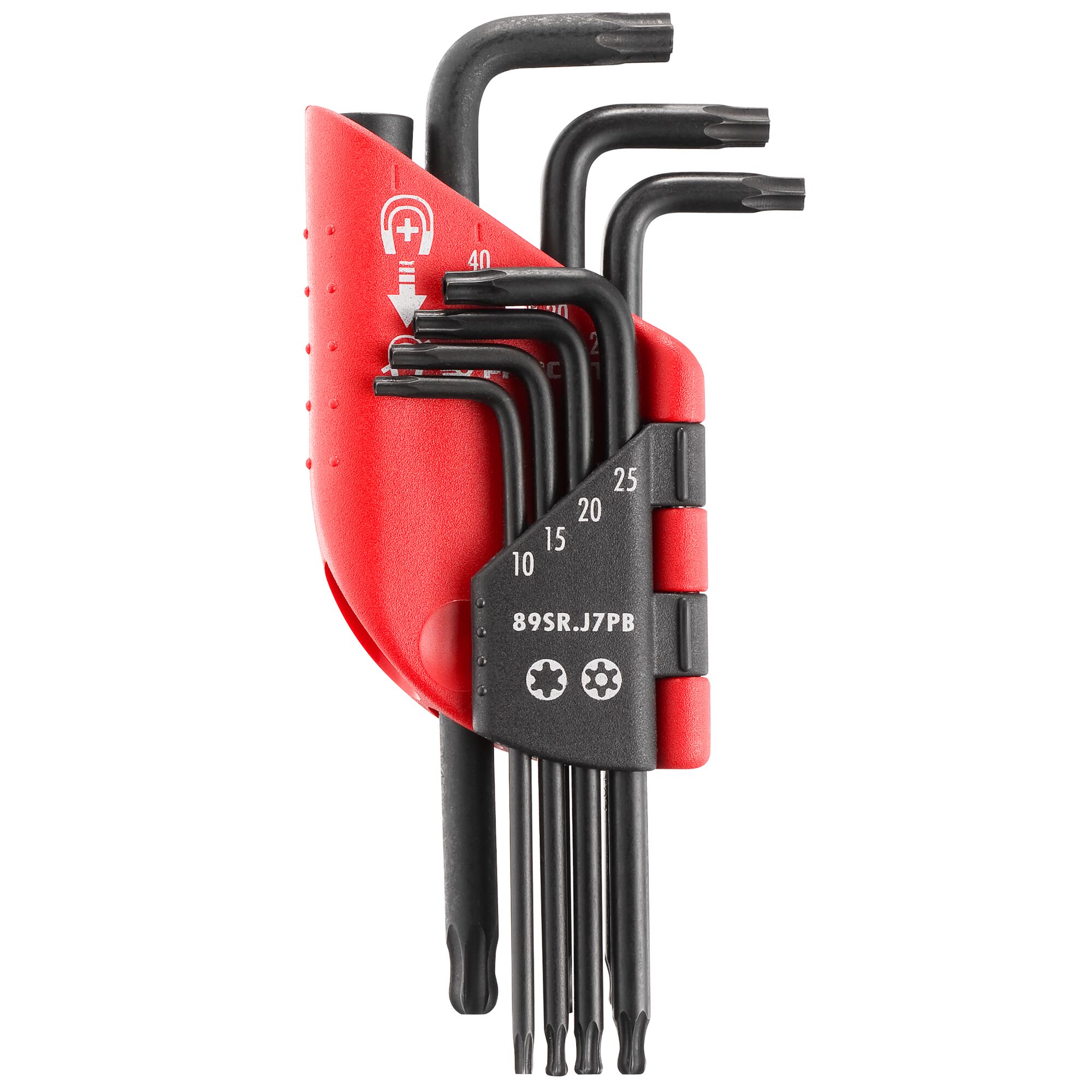 Facom 7-Piece Torx Key Set, T10 - T15 - T20 - T25 - T27 - T30 - T40 Size, L Shape, Long Arm
