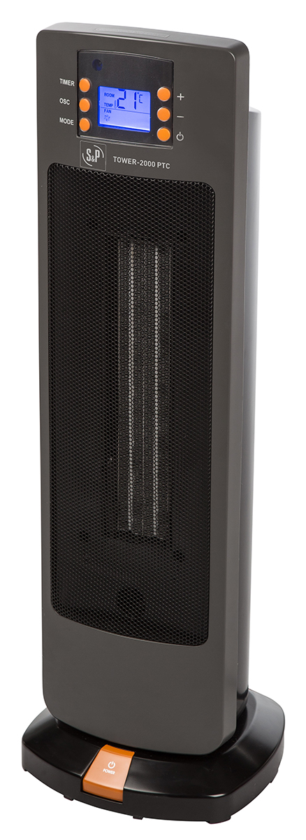 Soler&Palau 670102 - TOWER 2000 PTC 2kW Fan Heater, Floor Mounted, Type C - European Plug
