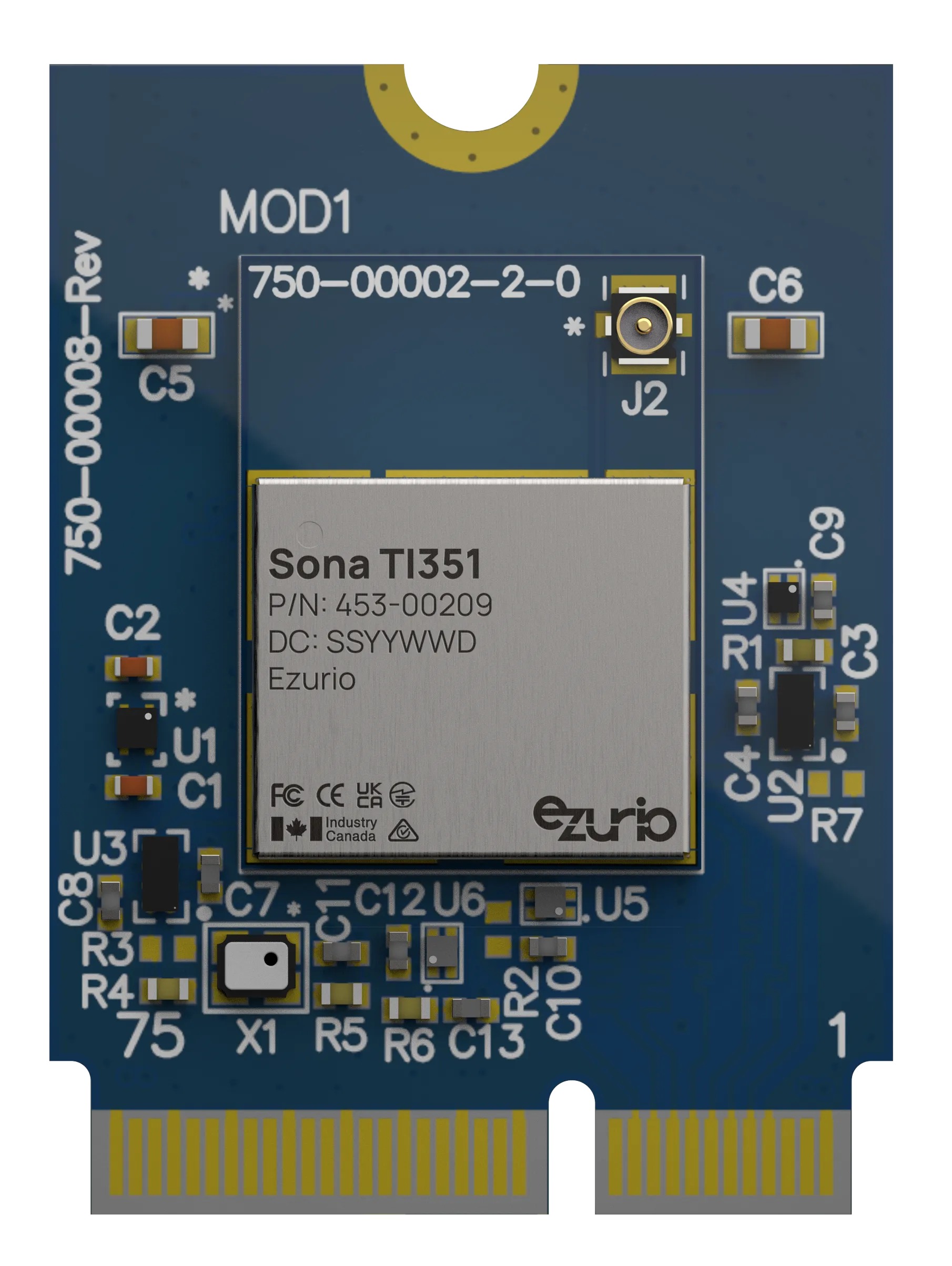 Ezurio 453-00209 3.3V dc WiFi Module PCM, SDIO, UART