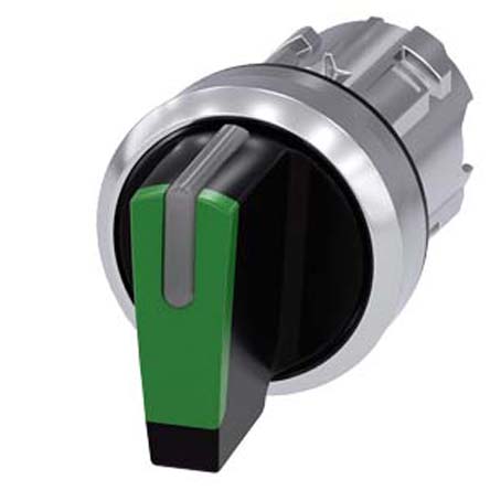 Siemens SIRIUS ACT 3SU10 Series 3 Position Selector Switch Head, 22mm Cutout, Green Handle