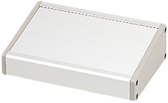 Takachi Electric Industrial CF Series Grey, Silver Aluminium Desktop Enclosure, Sloped Front, 111 x 220 x 48.3mm