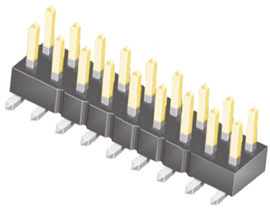 Samtec TSM Series Straight Surface Pin Header, 18 Contact(s), 2.54 mm Pitch, 2 Row, Unshrouded