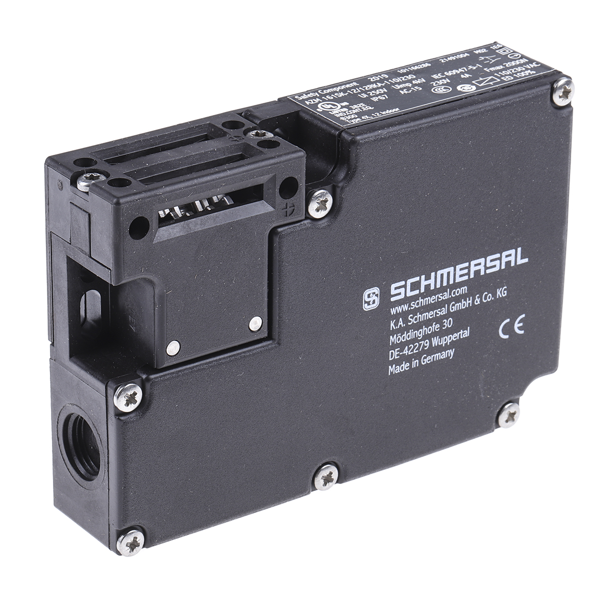 Schmersal AZM 161 Series Solenoid Interlock Switch, Power to Lock, 110V ac, 2NC/1NO