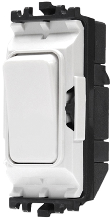MK Electric 2 Way White Rocker Switch Grid Module 20A, Grid Plus Series
