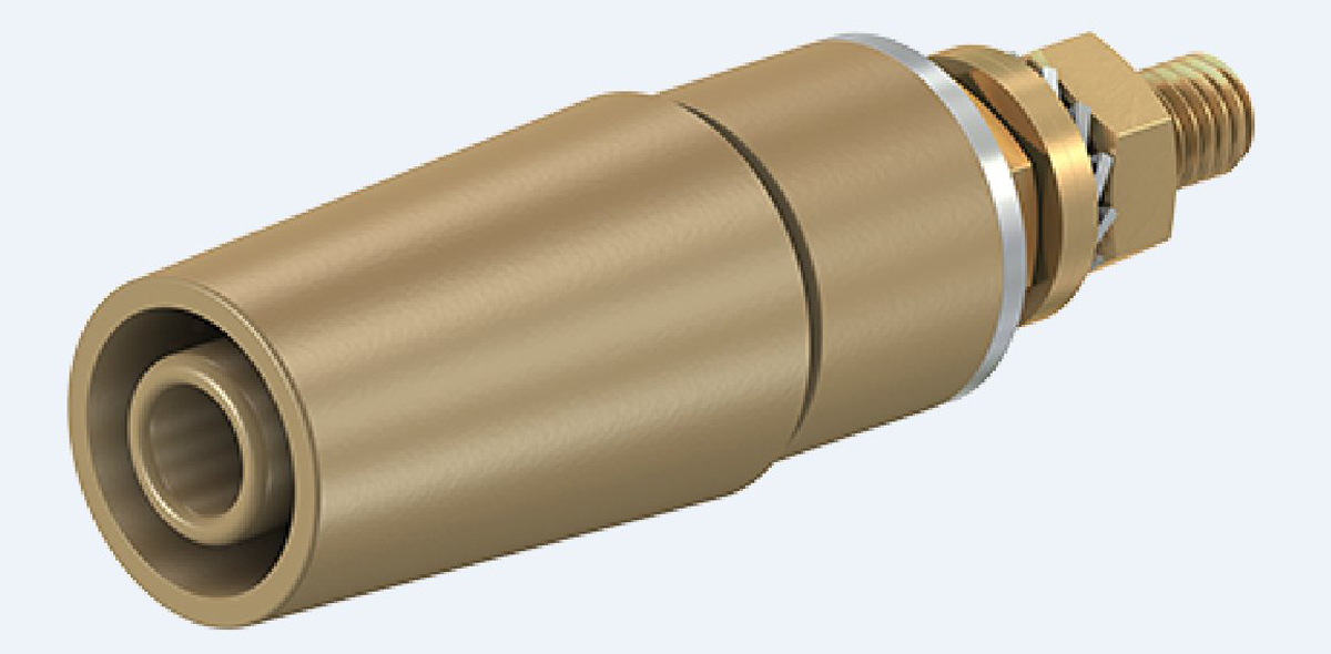 Staubli Brown Female Banana Socket, 4 mm Connector, Bolt Termination, 32A, 600V, Gold Plating