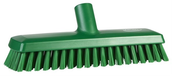 Vikan Medium Bristle Green Deck Brush, 32mm bristle length, Polyester, Polypropylene, Stainless Steel bristle material