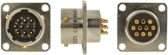 Amphenol Limited, 62GB, Nickel Iron Alloy 10 Way Box Mount MIL Spec Circular Connector Receptacle, Pin Contacts,Shell