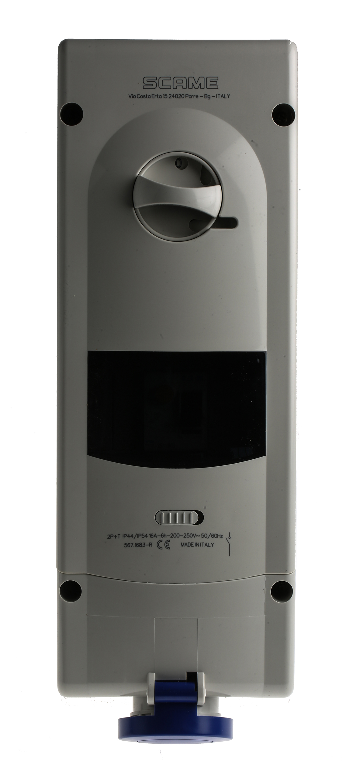 Scame Switchable IP44 Industrial Interlock Socket 2P+E, Earthing Position 6h, 16A, 230 V