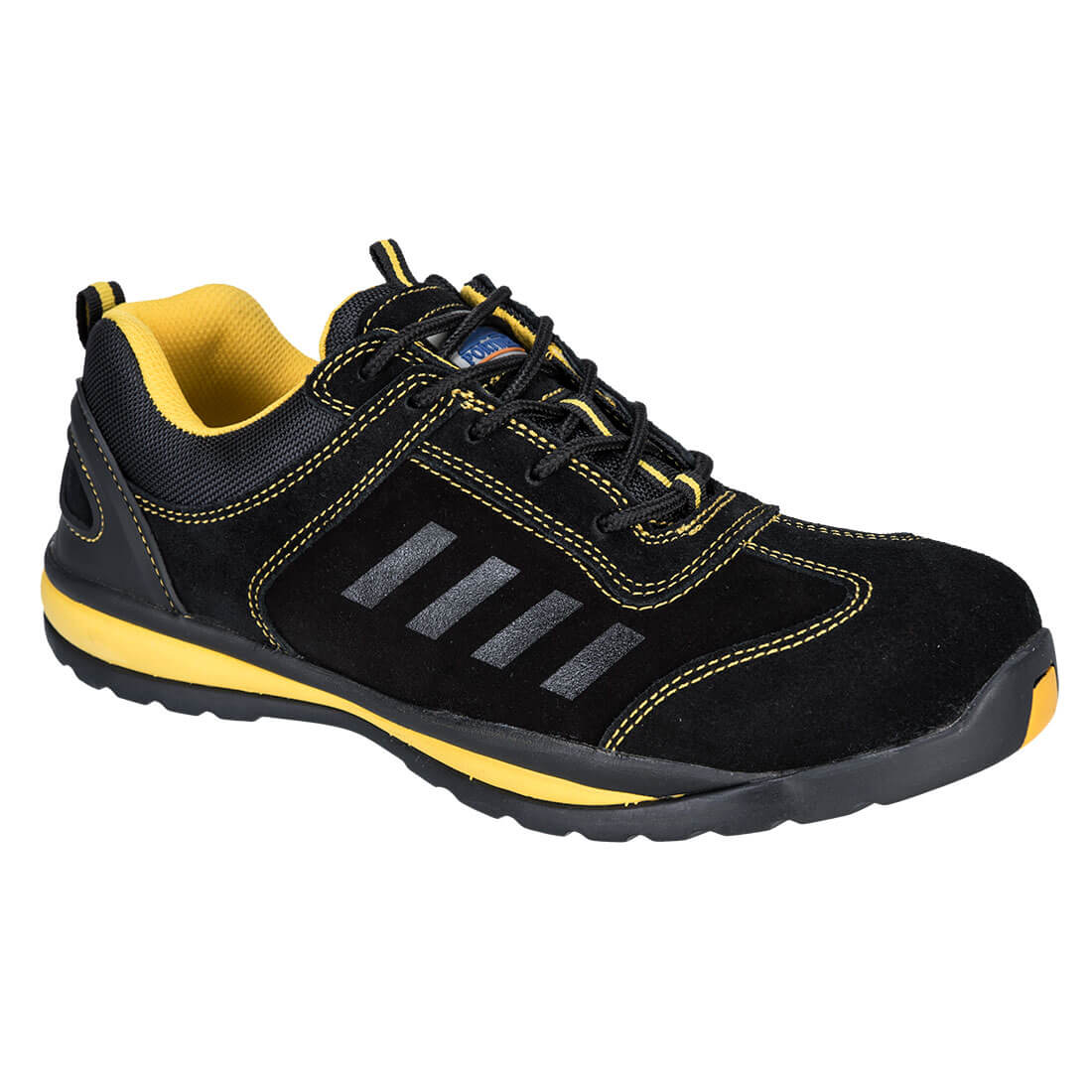 Portwest FW34 Unisex Black, Grey, Yellow Stainless Steel  Toe Capped Safety Trainers, UK 10, EU 44
