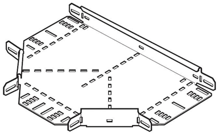 Legrand Heavy Duty 90° Flat Bend Hot Dip Galvanised Steel Cable Tray Accessory, 100 mm Width, 50mm Depth